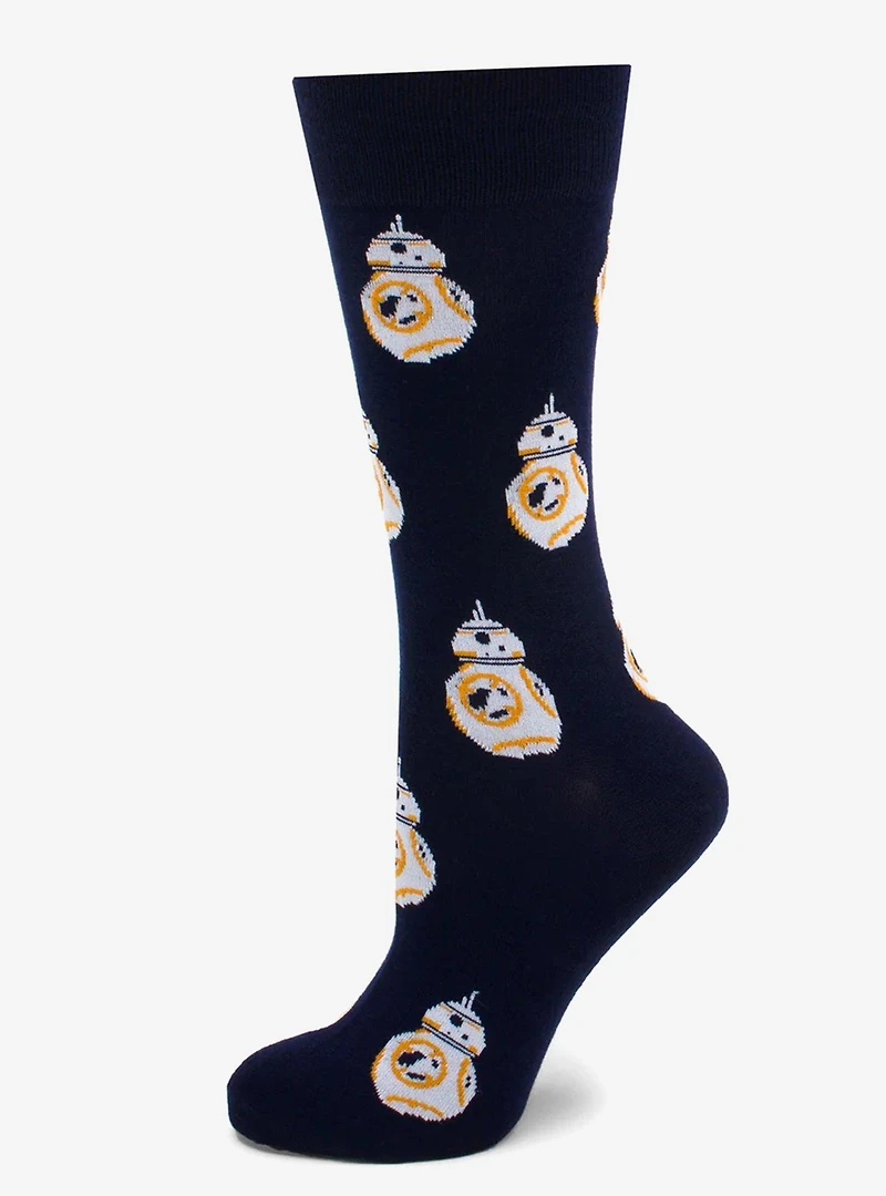 Star Wars BB-8 Navy Dress Socks and Rebel Alliance Starbird Crest Lapel Pin Gift Set