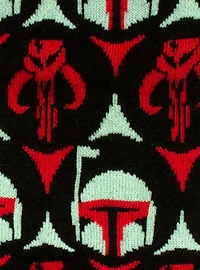 Star Wars Boba Fett and Mythosaur Black and Red Dress Socks and Crest Lapel Pin Gift Set