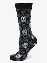 Star Wars Chewbacca Black Dress Socks and Rebel Alliance Starbird Crest Lapel Pin Gift Set