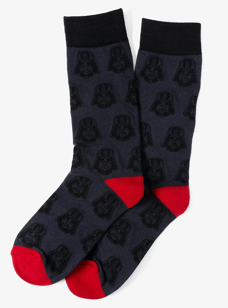 Star Wars Darth Vader Black, White, and Gray Dress Socks and Lapel Pin Gift Set