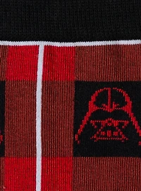 Star Wars Darth Vader Black and Red Plaid Dress Socks and Imperial Crest Lapel Pin Gift Set