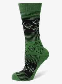 Star Wars Yoda Green and Black Ombre Pattern Dress Socks with Jedi Crest Lapel Pin