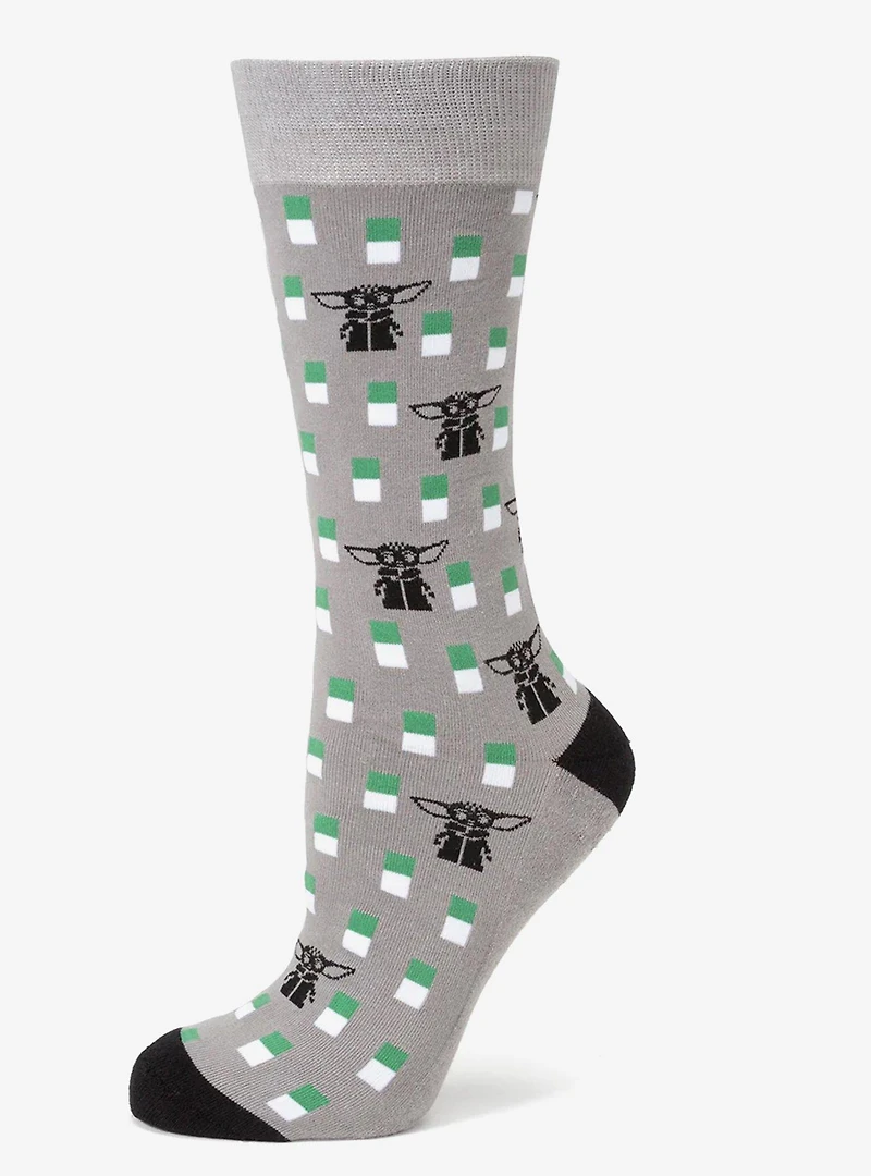 Star Wars Mandalorian and Grogu Gray Dress Socks and Lapel Pin Gift Set