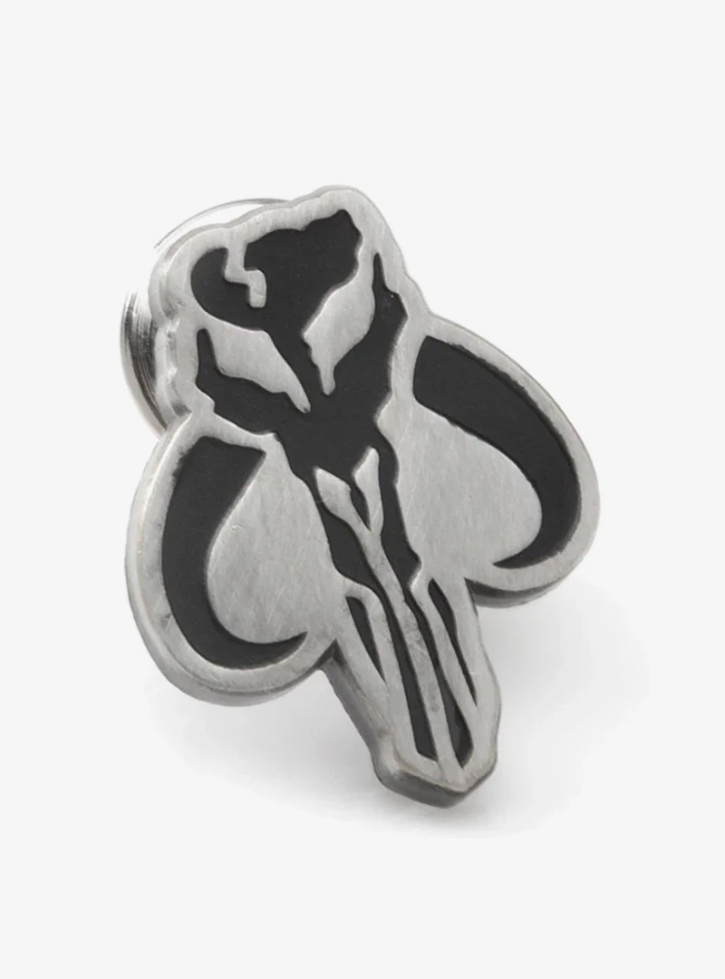 Star Wars Mandalorian Charcoal Gray Dress Socks and Mythosaur Lapel Pin Gift Set
