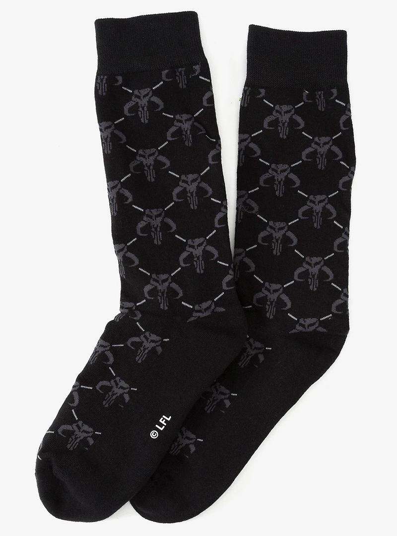 Star Wars Mandalorian Dress Socks 3-Pack and Mythosaur Lapel Pin Gift Set