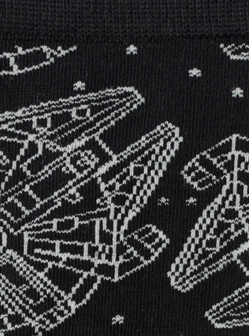 Star Wars Millennium Falcon Black Dress Socks and Lapel Pin Gift Set