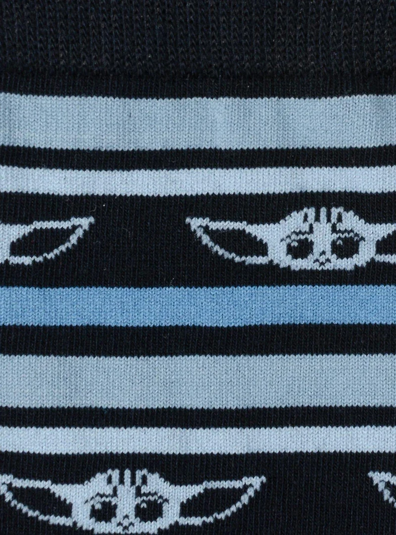 Star Wars Grogu Blue Striped Dress Socks and Lapel Pin Gift Set
