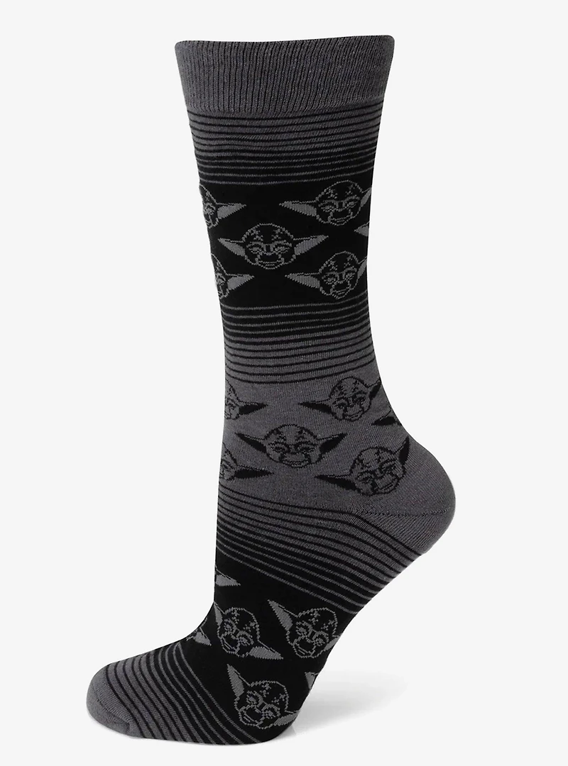 Star Wars Yoda Black Charcoal Dress Socks and Jedi Crest Lapel Pin Gift Set