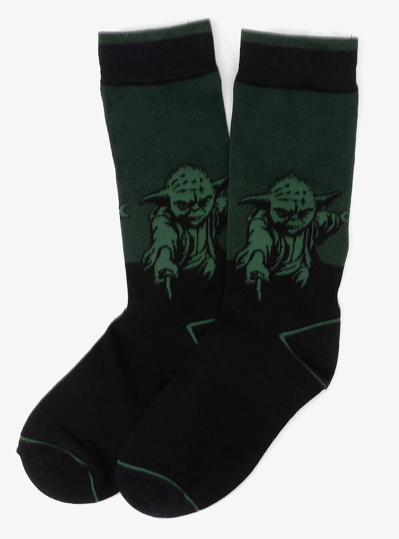 Star Wars Yoda Green Dress Socks and Jedi Order Crest Lapel Pin Gift Set