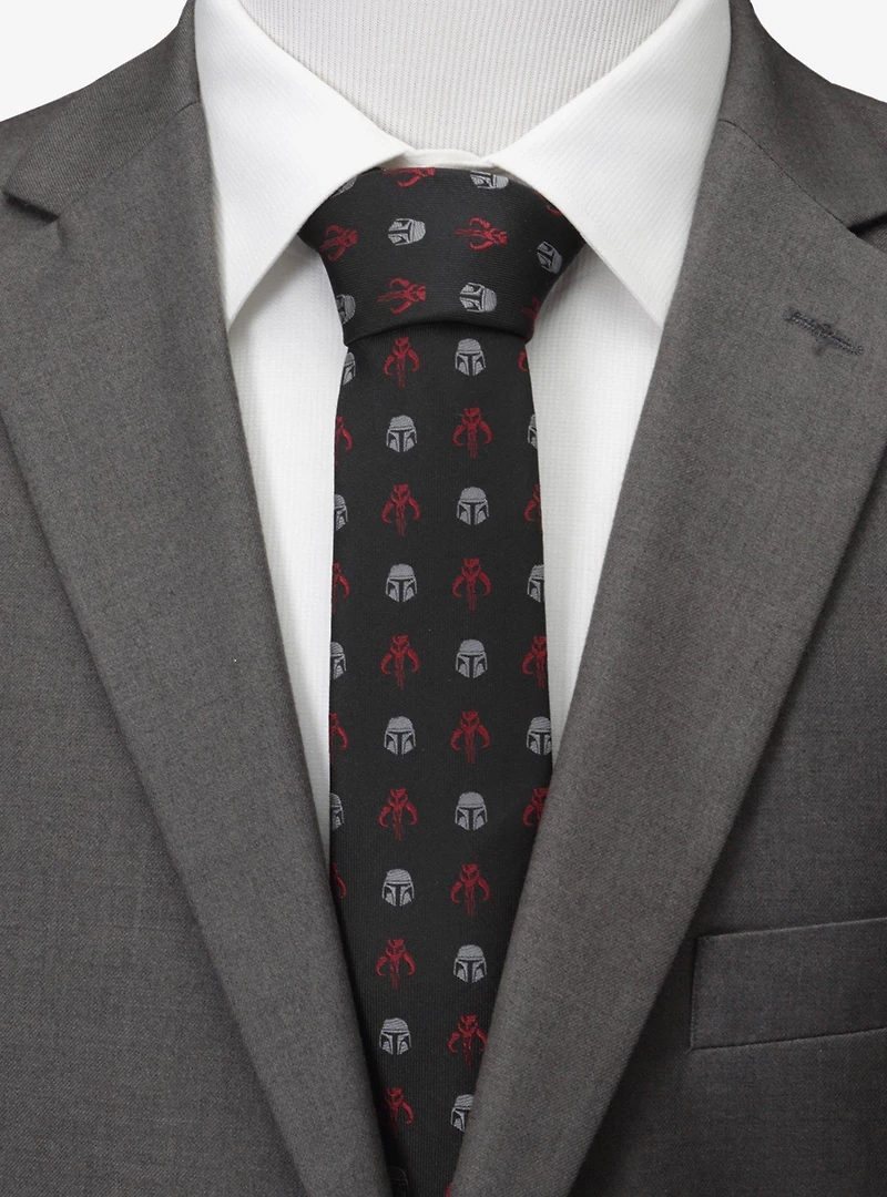 Star Wars Mandalorian & Mythosaur Big & Tall Red Black Tie