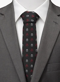 Star Wars Mandalorian & Mythosaur Big & Tall Red Black Tie