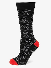 Disney Donald Duck Patterned Black Socks and Mickey Mouse Blue Lapel Pin Gift Set