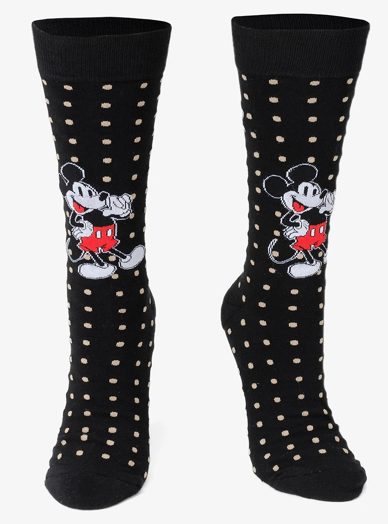Disney Mickey Mouse Dot Socks and Blue Lapel Pin Gift Set