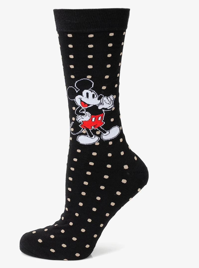 Disney Mickey Mouse Dot Socks and Blue Lapel Pin Gift Set
