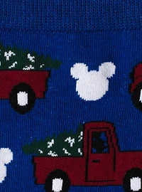 Disney Mickey Mouse Holiday Truck Navy Socks and Blue Lapel Pin Gift Set