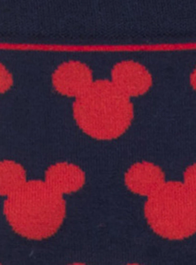 Disney Mickey Mouse Silhouette Blue Sock and Mickey Blue Lapel Pin Gift Set