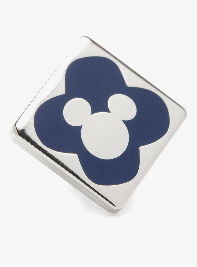 Disney Mickey Mouse Silhouette Blue Sock and Mickey Blue Lapel Pin Gift Set