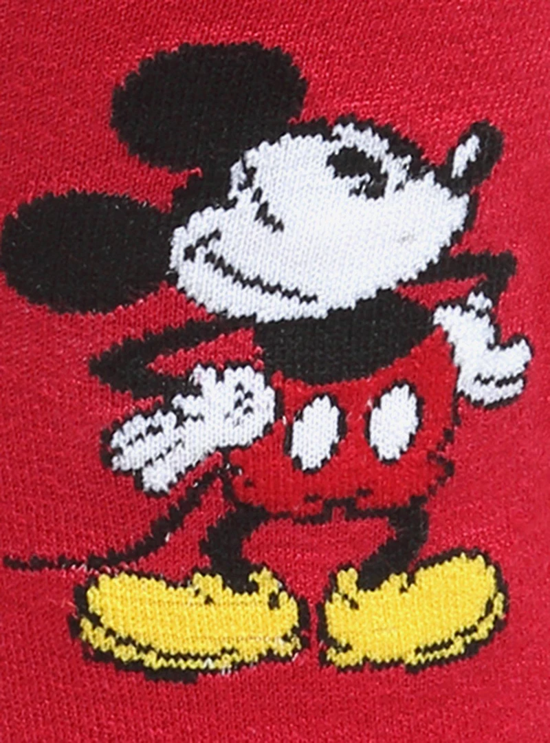 Disney Mickey Mouse Pie-Eyed Red Sock and Mickey Blue Lapel Pin Gift Set