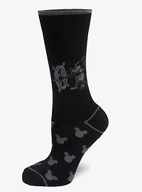 Disney Mickey Mouse Steamboat Willie Sock and Mickey Blue Lapel Pin Gift Set
