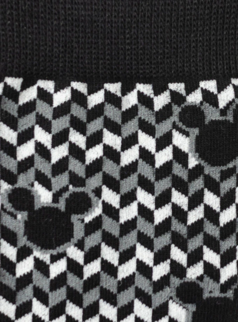Disney Mickey Mouse Silhouette Chevron Sock and Mickey Blue Lapel Pin Gift Set