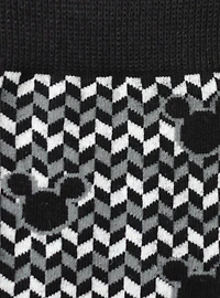 Disney Mickey Mouse Silhouette Chevron Sock and Mickey Blue Lapel Pin Gift Set