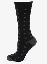 Disney Mickey Mouse Silhouette Motif Black Sock and Mickey Blue Lapel Pin Gift Set