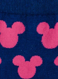 Disney Mickey Mouse Silhouette Pink Sock and Mickey Blue Lapel Pin Gift Set