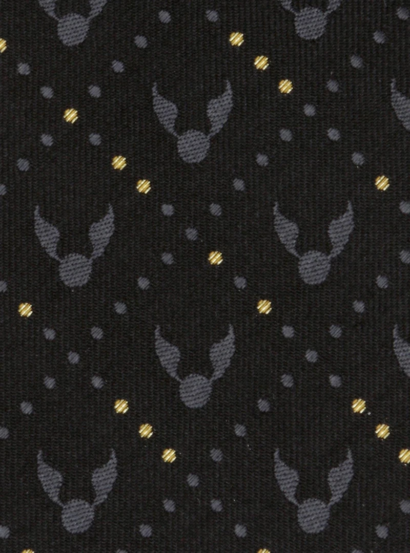 Harry Potter Golden Snitch Silk Black Necktie Gift Set