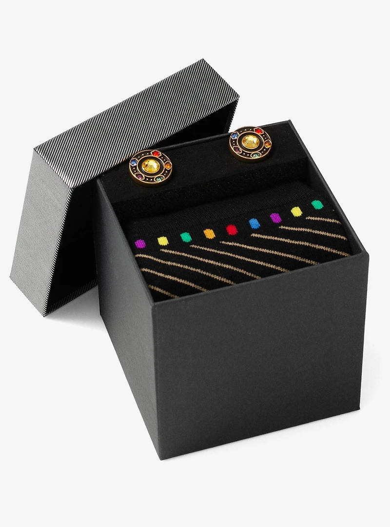 Marvel Avengers Infinity Stones Cufflinks and Socks Gift Set