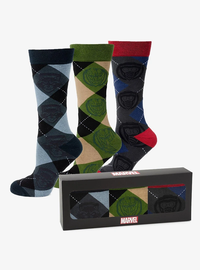 Marvel Guardians of the Galaxy Argyle 3 Sock Pack Gift Set