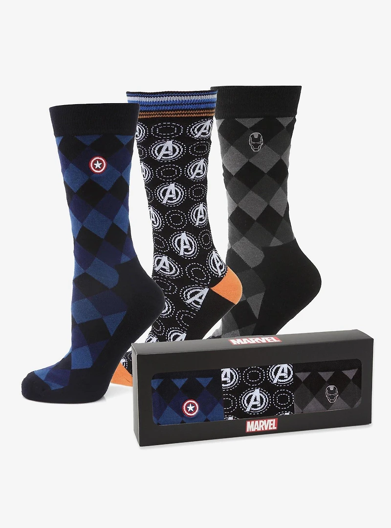 Marvel Argyle 3 Socks Pack and Lapel Pin Gift Set