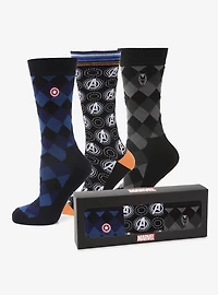 Marvel Argyle 3 Socks Pack and Lapel Pin Gift Set