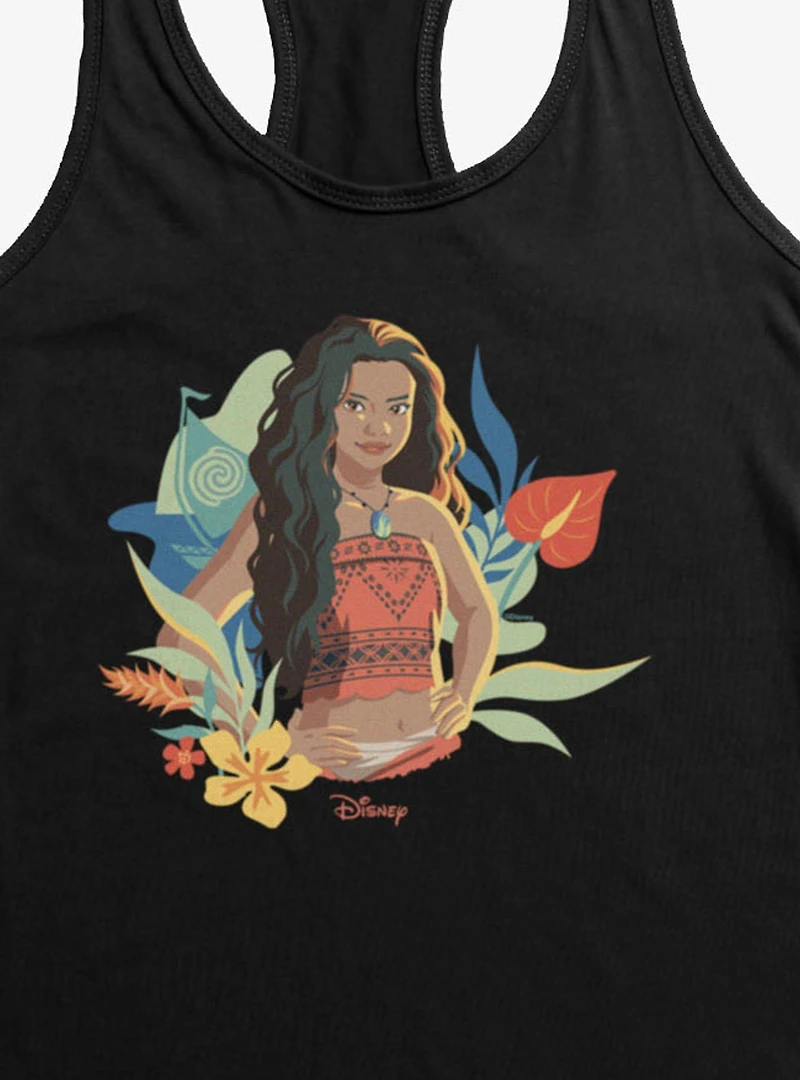 Disney Moana Floral Portrait Womens Tank Top