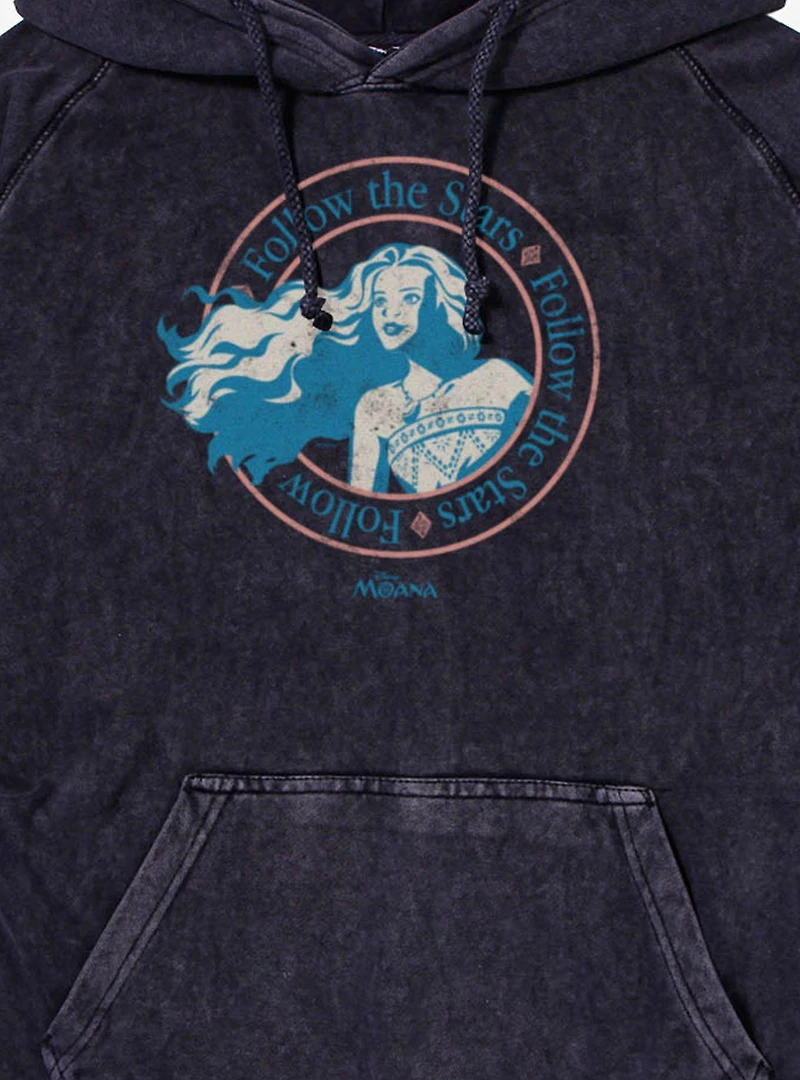 Disney Moana Follow The Stars Crest Vintage Mineral Washed Hoodie Box Lunch Exclusive