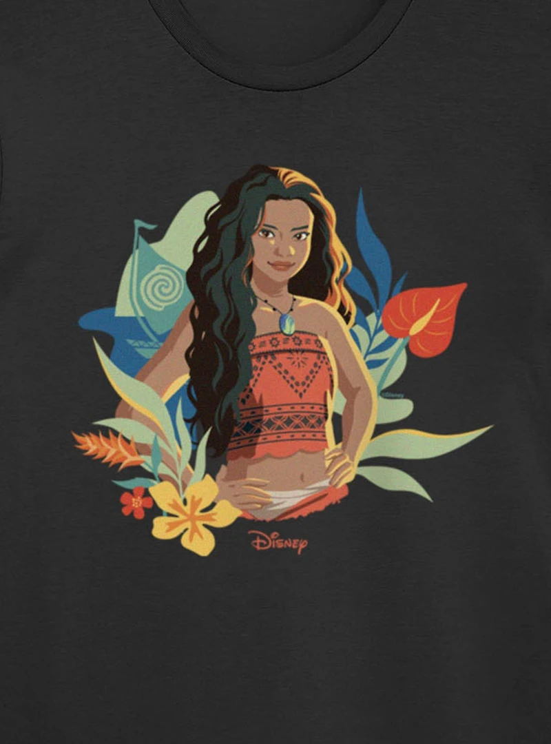 Disney Moana Floral Portrait T-Shirt