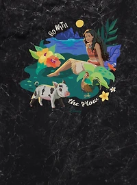 Disney Moana Go With The Flow Mineral Wash T-Shirt