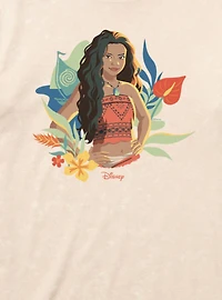 Disney Moana Floral Portrait Mineral Wash T-Shirt