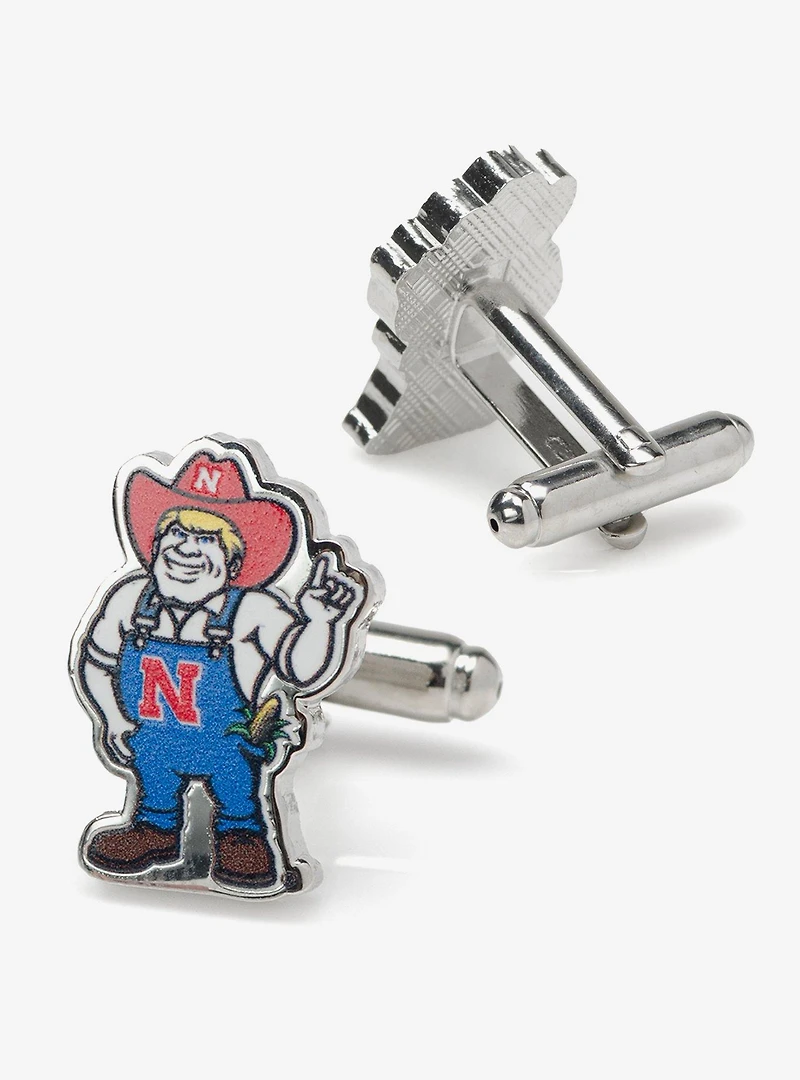 NCAA Nebraska Herbie Husker Mascot Cufflinks