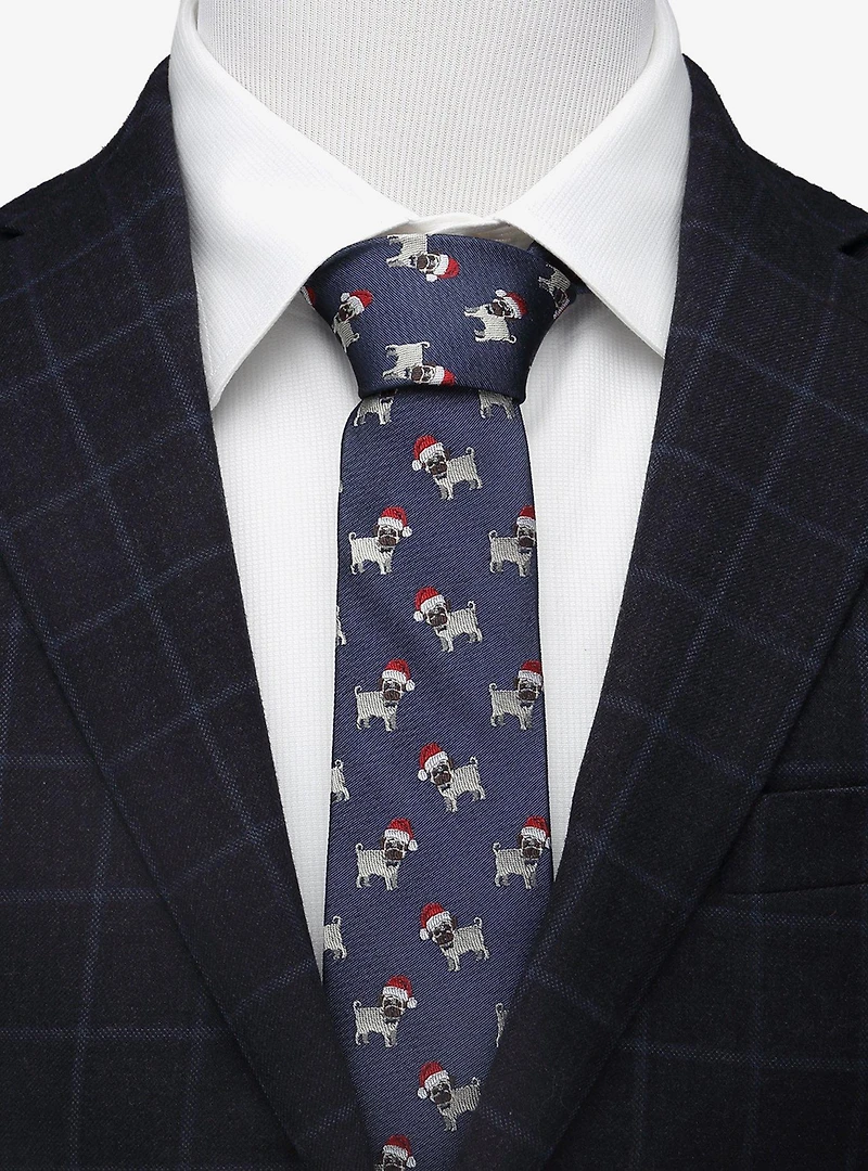 Santa Pug Men's Silk Tie