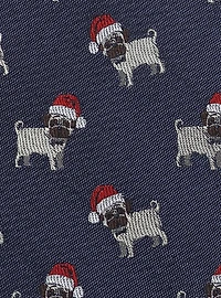 Santa Pug Men's Silk Tie