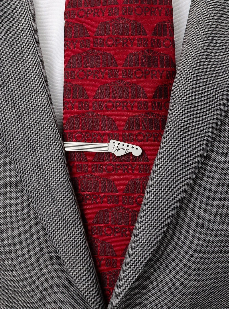 Grand Ole Opry Guitar Neck Silver Tie Clip
