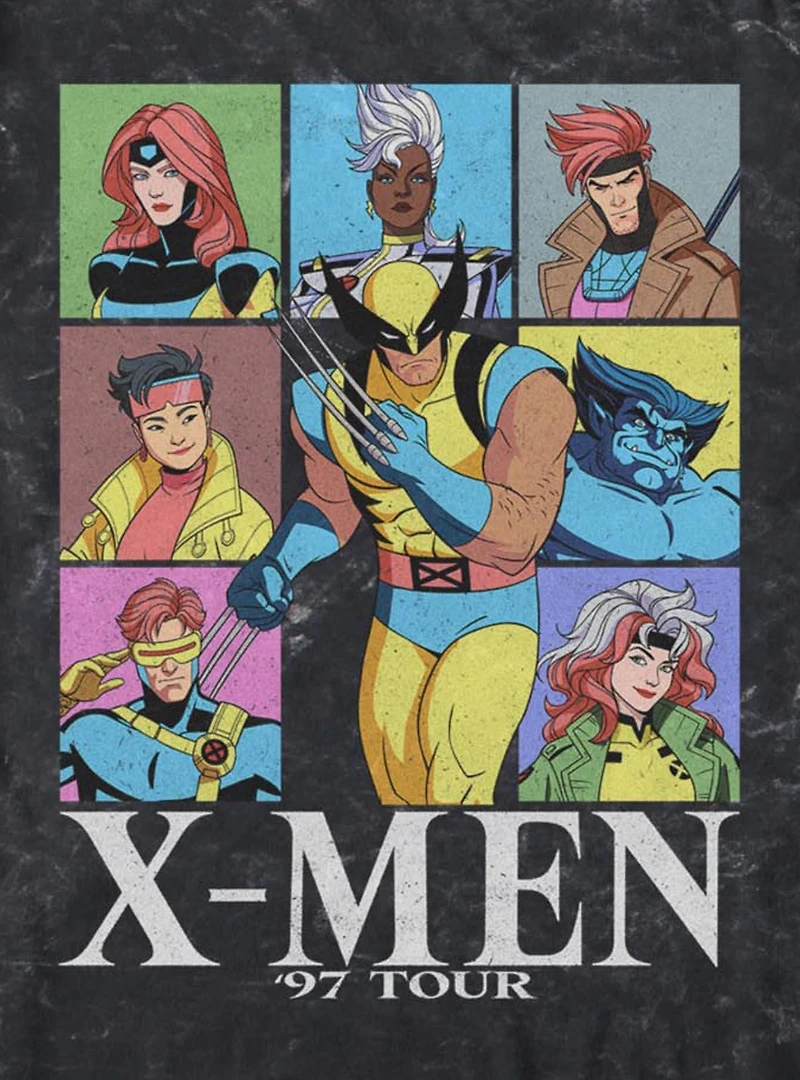 Marvel X-Men '97 Group Tour Mineral Wash T-Shirt BoxLunch Exclusive