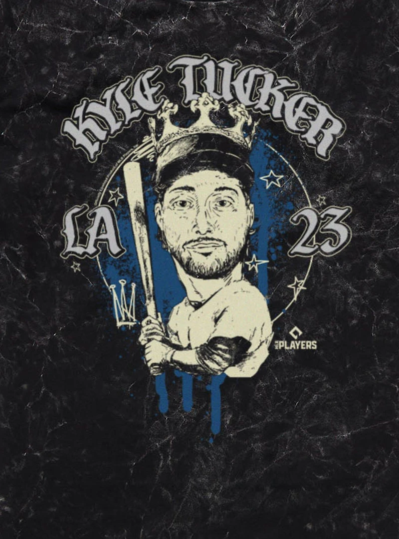 MLB Los Angeles Dodgers Kyle Tucker Caricature LA 23 Mineral Wash T-Shirt Box Lunch Exclusive