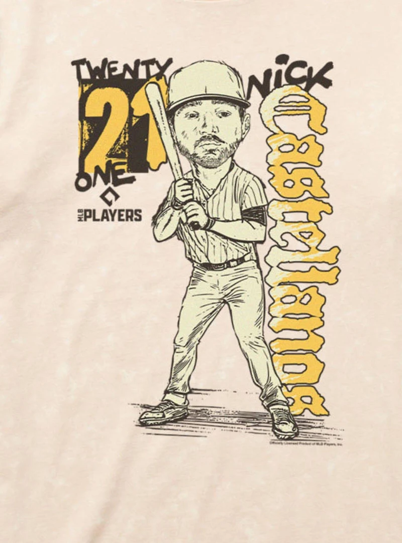 MLB San Diego Padres Nick Castellanos Batter Pose Caricature 21 Mineral Wash T-Shirt Box Lunch Exclusive