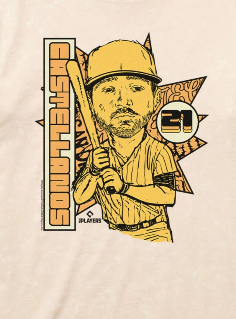 MLB San Diego Padres Nick Castellanos Star Caricature 21 Mineral Wash T-Shirt Box Lunch Exclusive