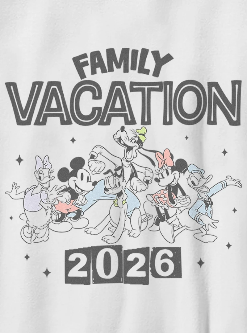 Disney Mickey Mouse & Friends Family Vacation 2026 Stars Youth T-Shirt