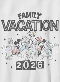 Disney Mickey Mouse & Friends Family Vacation 2026 Stars Youth T-Shirt