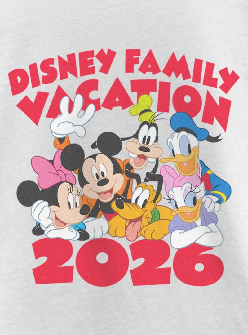 Disney Mickey Mouse & Friends Family Vacation 2026 Together Youth Girls T-Shirt