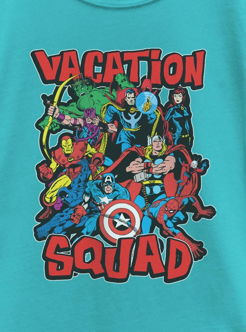 Marvel Avengers Vacation Squad Fighting Stance Youth Girls T-Shirt