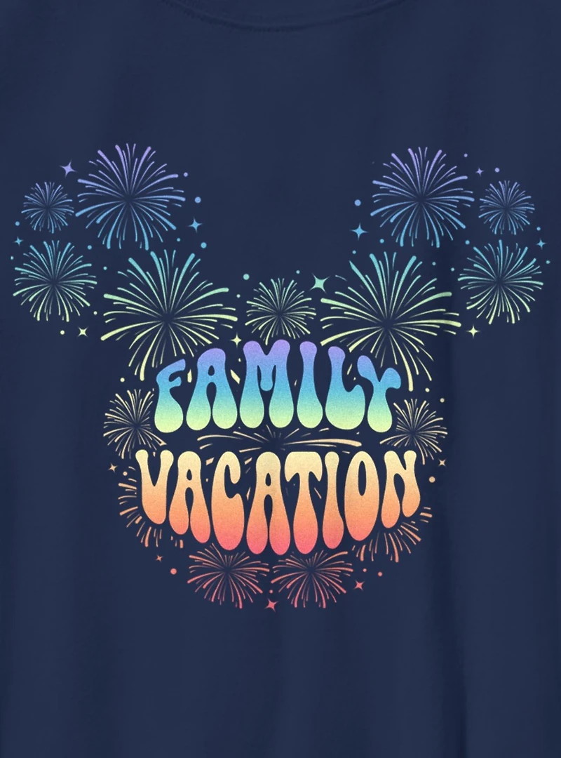 Disney Mickey Mouse Head Family Vaction Fireworks Youth T-Shirt